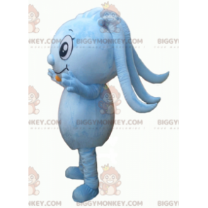 Blue Man BIGGYMONKEY™ maskotkostume med dreadlocks og mikrofon