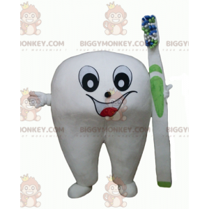 Kostium maskotka Giant White Tooth BIGGYMONKEY™ ze szczoteczką