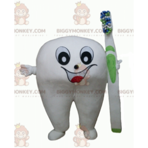 Costume de mascotte BIGGYMONKEY™ de dent blanche géante avec