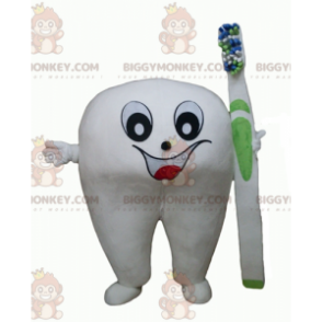 Obří kostým maskota bílého zubu BIGGYMONKEY™ se zubním