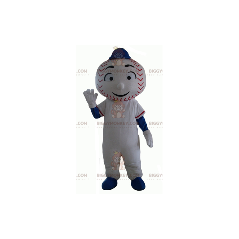 BIGGYMONKEY™ Schneemann-Maskottchen-Kostüm mit Baseballkopf -