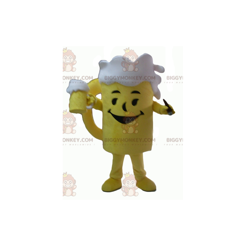 Giant Yellow and White Beer Glass BIGGYMONKEY™ Mascot Costume –