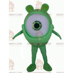 Alien Big Giant Green Eye BIGGYMONKEY™ maskotdräkt -