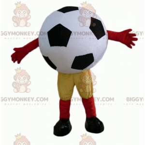 Svart och vit jättefotboll BIGGYMONKEY™ maskotdräkt -