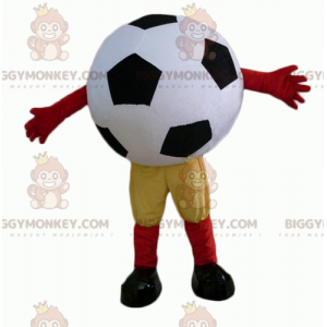 Zwart-wit reuzenvoetbal BIGGYMONKEY™ mascottekostuum -