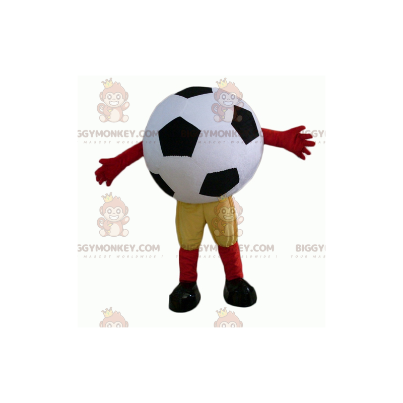 Schwarz-weißer Riesen-Fußball BIGGYMONKEY™ Maskottchen-Kostüm -