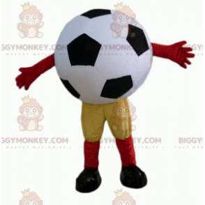 Schwarz-weißer Riesen-Fußball BIGGYMONKEY™ Maskottchen-Kostüm -