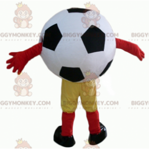 Černobílý kostým obřího fotbalového míče BIGGYMONKEY™ maskota –