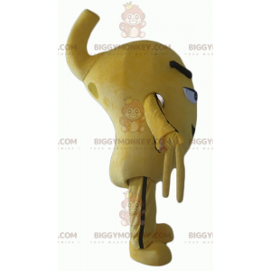 Fantasia de mascote de pássaro de boneco de neve amarelo e