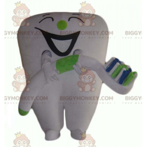 Giant White Tooth BIGGYMONKEY™ maskottiasu hammasharjalla -