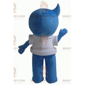 BIGGYMONKEY™ Costume mascotte pupazzo di neve blu sorridente