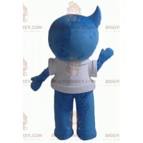 BIGGYMONKEY™ Costume mascotte pupazzo di neve blu sorridente