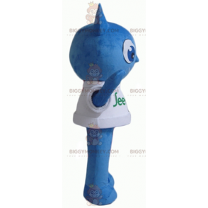 BIGGYMONKEY™ Costume mascotte pupazzo di neve blu sorridente