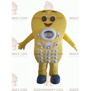 Costume da mascotte BIGGYMONKEY™ con telefono cellulare giallo