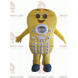 Disfraz de mascota BIGGYMONKEY™ con teléfono celular amarillo