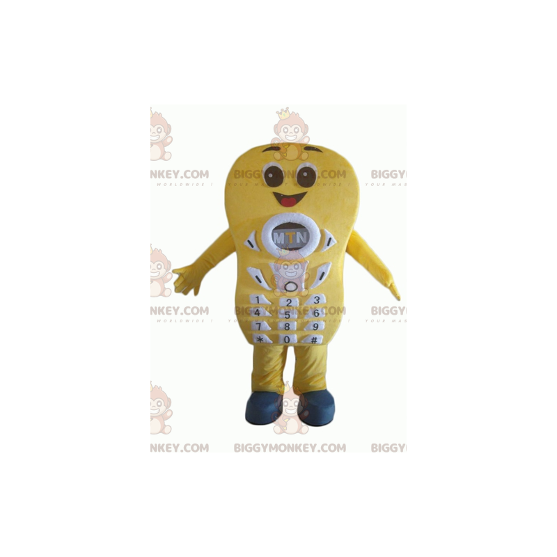 Smiling Giant Yellow Cell Phone BIGGYMONKEY™ Mascot Costume –