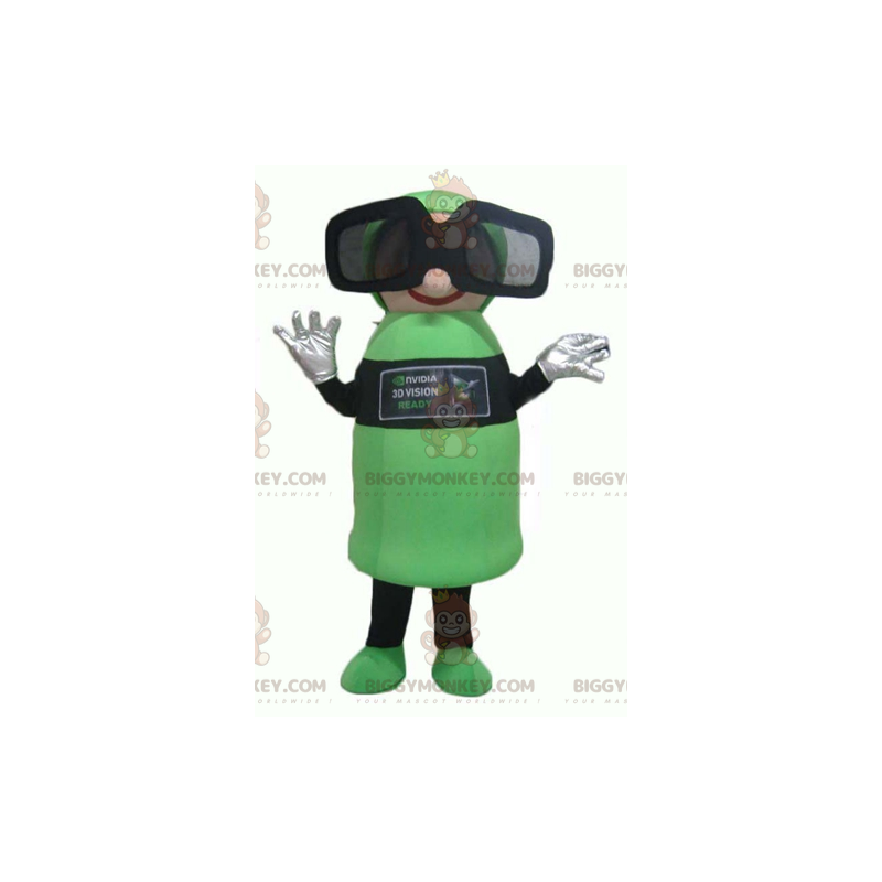 Disfraz de mascota BIGGYMONKEY™ de muñeco de nieve verde y