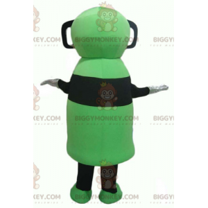 Costume de mascotte BIGGYMONKEY™ de bonhomme vert et noir avec