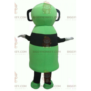Green and Black Snowman BIGGYMONKEY™ Mascot Costume with 3D