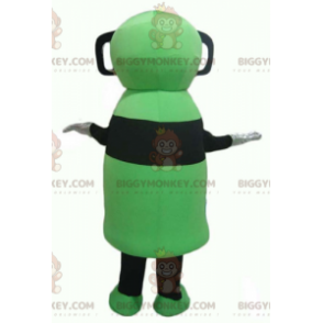 Costume de mascotte BIGGYMONKEY™ de bonhomme vert et noir avec