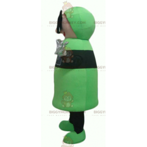 Disfraz de mascota BIGGYMONKEY™ de muñeco de nieve verde y