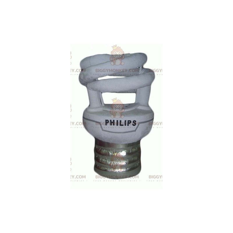 Philips Giant White and Gray Light Bulb BIGGYMONKEY™ Mascot