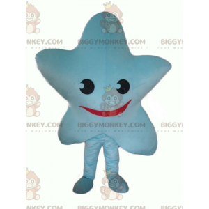 Στολή μασκότ με χαμογελαστό Giant Blue Star BIGGYMONKEY™ -