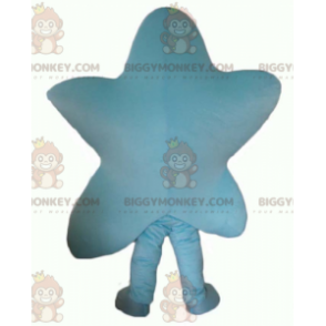 Fantasia de mascote gigante sorridente da estrela azul