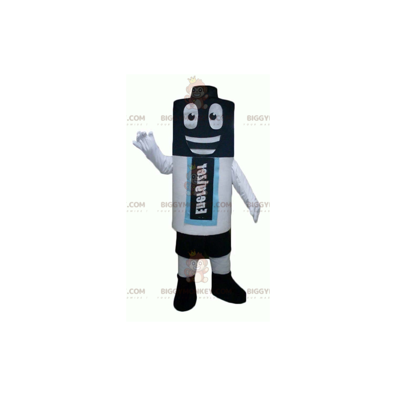 Costume de mascotte BIGGYMONKEY™ de pile géante noire blanche