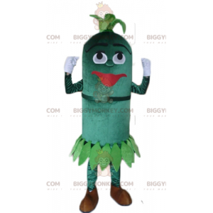 All Green Oval Snowman Plant BIGGYMONKEY™ Mascot Costume –