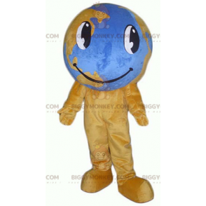 Costume de mascotte BIGGYMONKEY™ de mappemonde marron et bleue