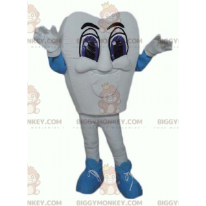 Kæmpe og fantastisk hvid og blå tand BIGGYMONKEY™ maskotkostume