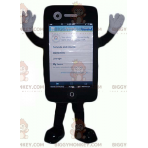 Στολή μασκότ Giant Black Touch Mobile Phone BIGGYMONKEY™ -