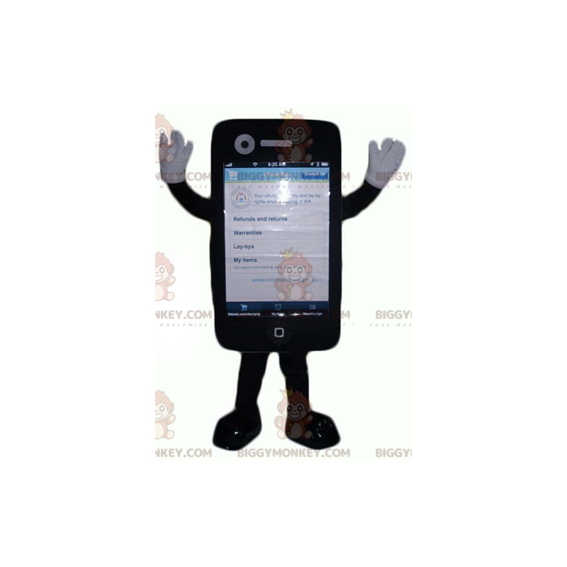 Giant Black Touch Mobile Phone BIGGYMONKEY™ Mascot Costume –