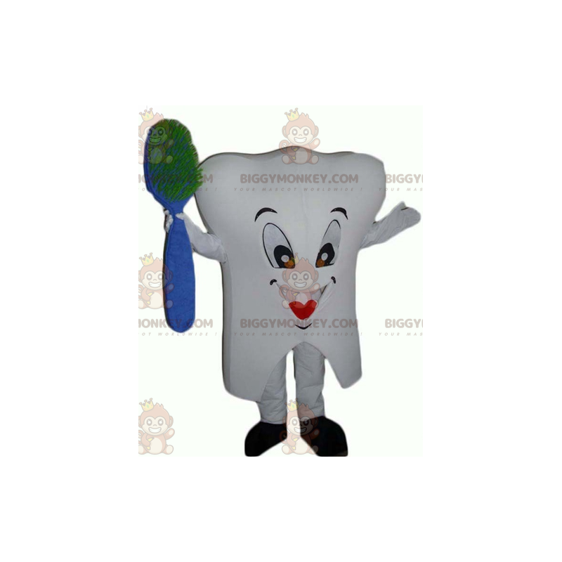 Costume da mascotte Giant White Tooth BIGGYMONKEY™ con spazzola