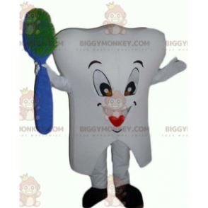 Costume de mascotte BIGGYMONKEY™ de dent blanche géante avec