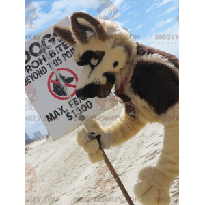 All Furry Wolf Dog BIGGYMONKEY™ Mascottekostuum -