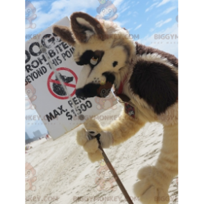 All Furry Wolf Dog BIGGYMONKEY™ Mascottekostuum -