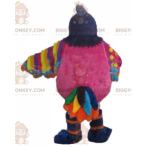 BIGGYMONKEY™ Stor mångfärgad fågelmaskotdräkt med ballong -
