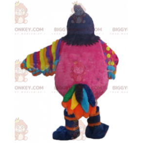 BIGGYMONKEY™ stort flerfarvet fuglemaskotkostume med ballon -