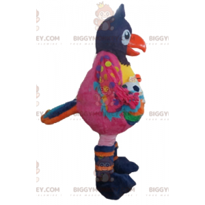 BIGGYMONKEY™ Big Multicolored Bird Mascot Costume with Balloon