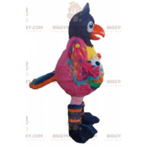 BIGGYMONKEY™ Big Multicolored Bird Mascot Costume with Balloon