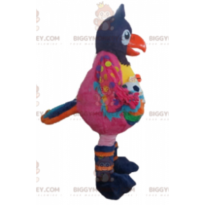 BIGGYMONKEY™ Mascottekostuum met grote veelkleurige vogels en