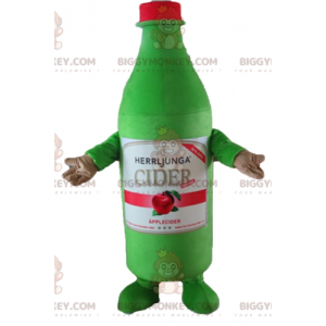 Costume mascotte BIGGYMONKEY™ bottiglia verde sidro gigante -