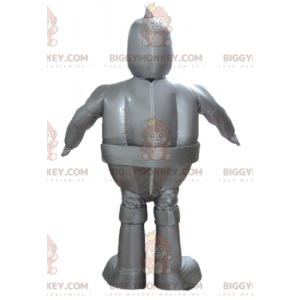 Στολή μασκότ ρομπότ BIGGYMONKEY™ Giant Smiling Metallic Grey -