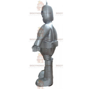 Στολή μασκότ ρομπότ BIGGYMONKEY™ Giant Smiling Metallic Grey -