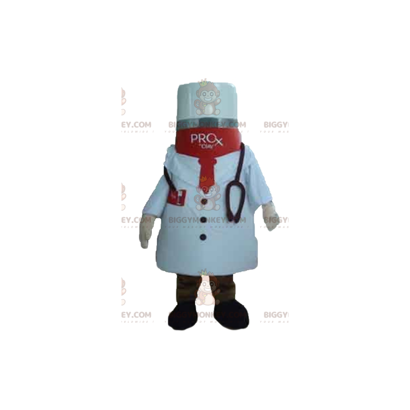 Disfraz de mascota de Medicina BIGGYMONKEY™ con bata de médico
