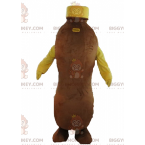 Brown and Yellow Chocolate Drink Bottle BIGGYMONKEY™ Mascot