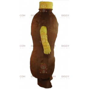 Brown and Yellow Chocolate Drink Bottle BIGGYMONKEY™ Mascot