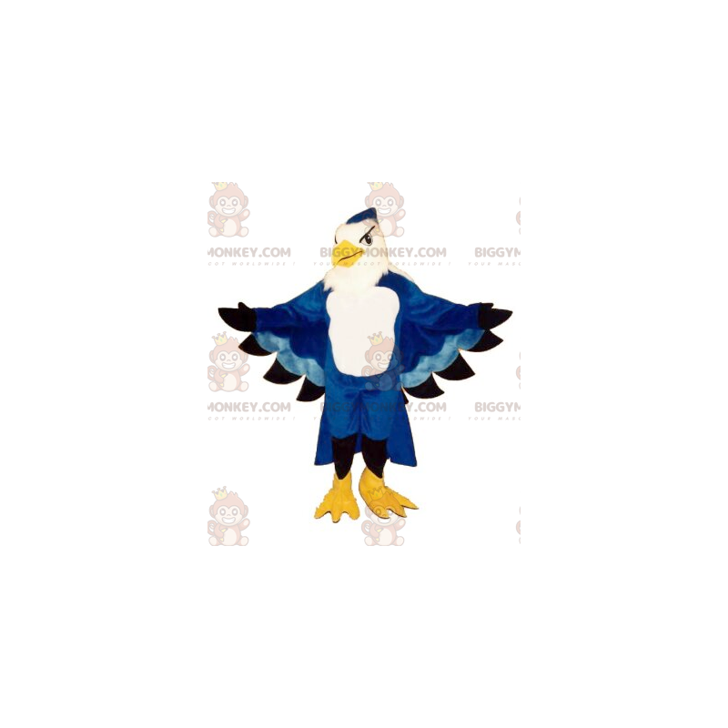 Costume da mascotte BIGGYMONKEY™ dell'aquila bianca e blu -